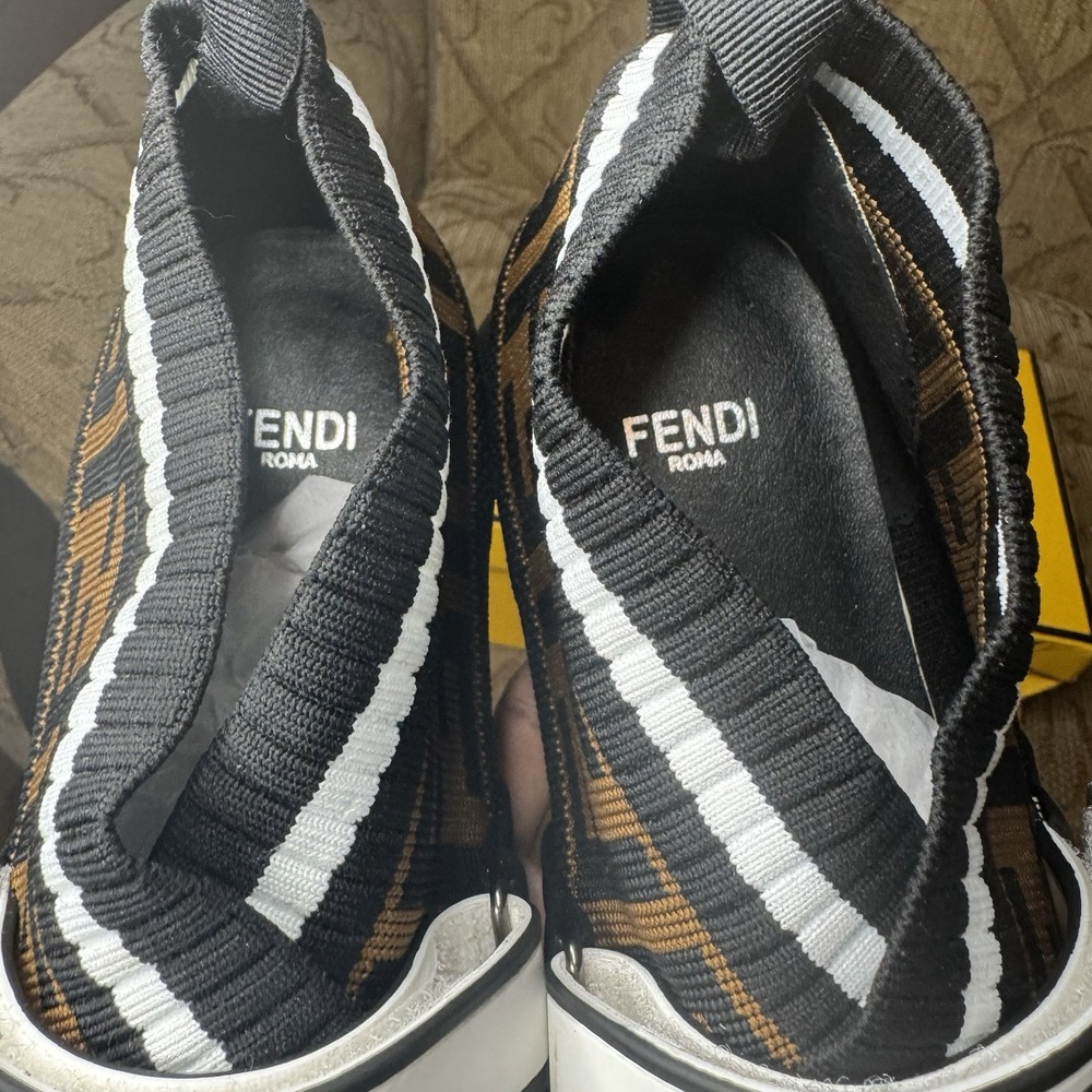 Fendi Love Womens Brown & Black Rockoko FF Motif Inlay‎ Sneakers Size 41 - Picture 7 of 9